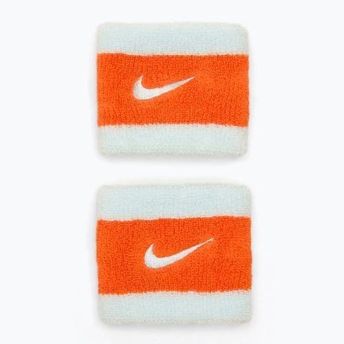 Лента за глава Nike Swoosh Wristbands glacier blue/safety orange/glacier blue