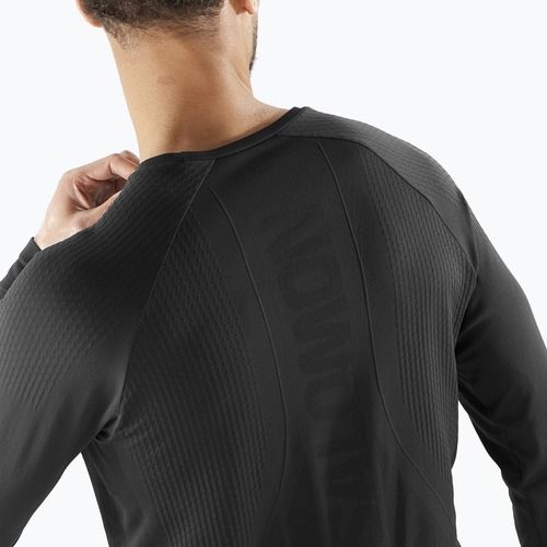 Мъжки тичащ потник с дълъг ръкав Salomon Sense Aero Seamless Tee deep black