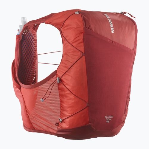 Salomon Active Skin 12 Комплект жилетка за бягане червена далия/високорискова червена