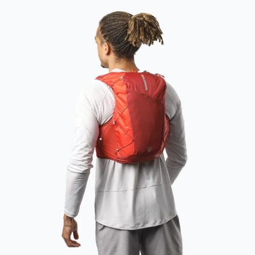 Salomon Active Skin 12 Комплект жилетка за бягане червена далия/високорискова червена