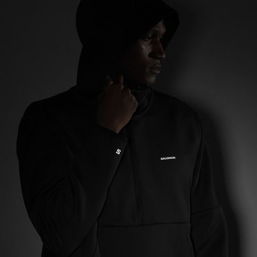 Мъжки потник Salomon SHAKEout Half Zip с качулка deep black