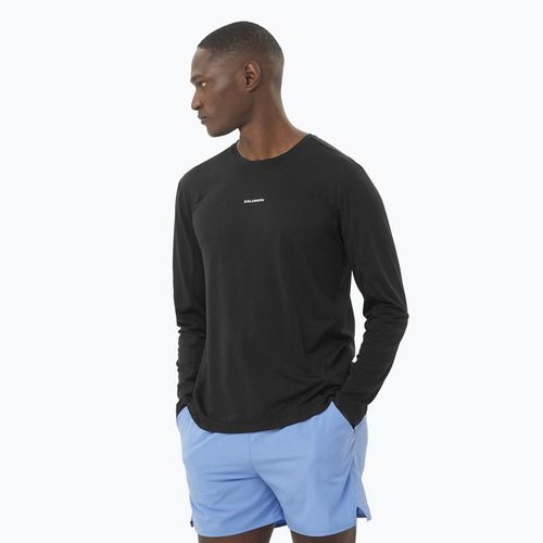 Salomon SHAKEout Core deep black за бягане с дълъг ръкав за мъже