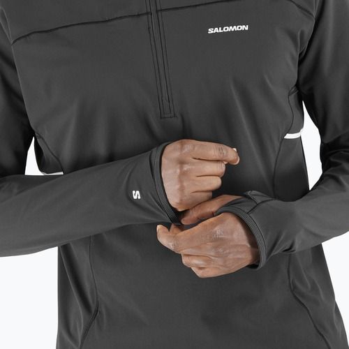 Мъжки потник за бягане Salomon Sense Aero Hybrid Half Zip Hooded deep black