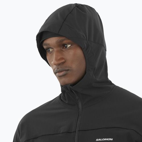 Мъжки потник за бягане Salomon Sense Aero Hybrid Half Zip Hooded deep black