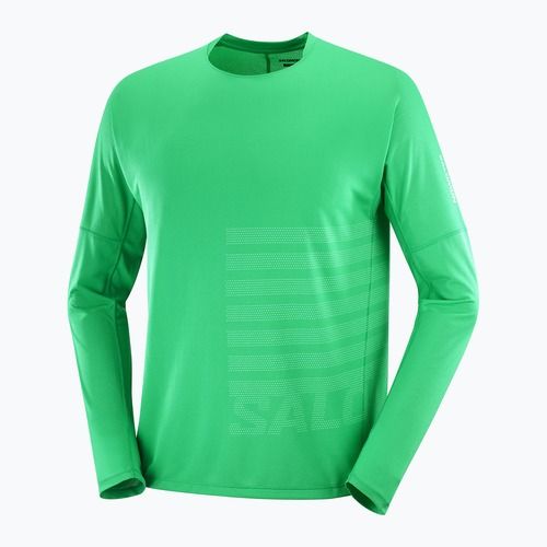 Мъжки тишърт Salomon Sense Aero Tee GFX parakeet/spearmint за бягане с дълъг ръкав