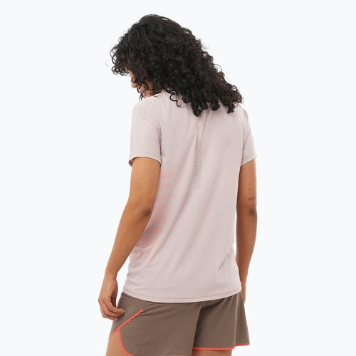 Дамска тениска за бягане Salomon Sense Aero Tee GFX etherea/neon flame