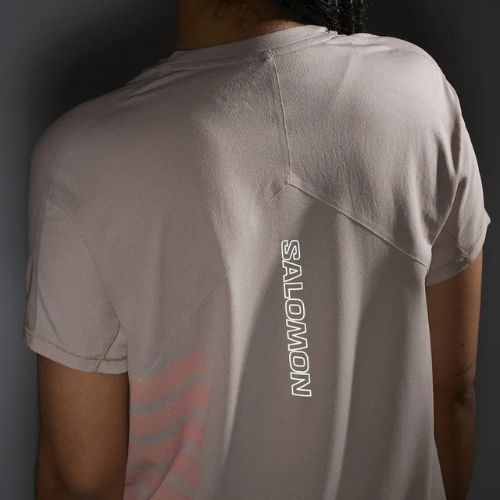 Дамска тениска за бягане Salomon Sense Aero Tee GFX etherea/neon flame