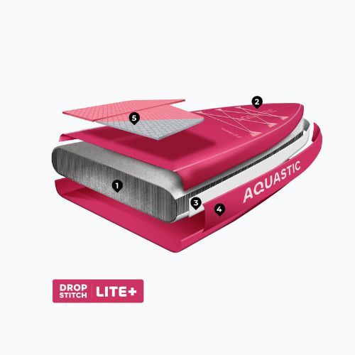 Комплект надуваема дъска SUP AQUASTIC Touring 11'6" pink