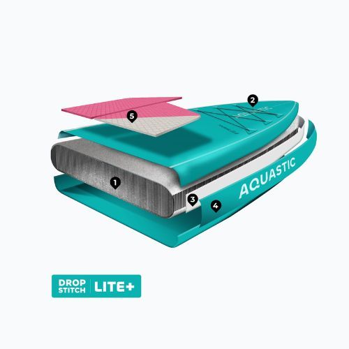 Комплект надуваема дъска SUP AQUASTIC Touring 11'6" green