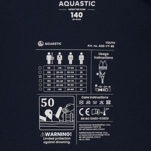 AQUASTIC Youth 50N зелена детска предпазна жилетка