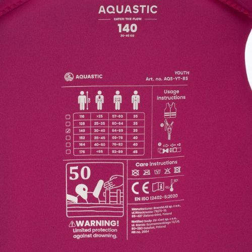 Детска жилетка AQUASTIC Youth 50N за спускане в розово