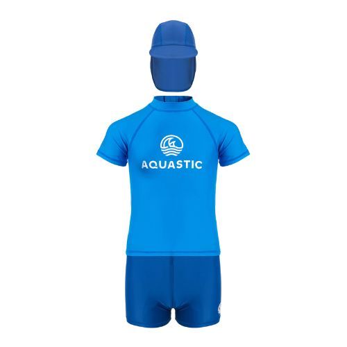 Детски комплект за плуване AQUASTIC UV 50+ UPF Marimo JRB тъмно синьо/синьо