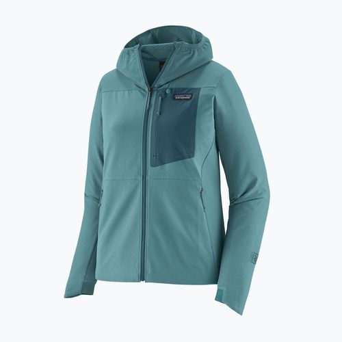 Дамско софтшел яке Patagonia R1 CrossStrata Hoody wetland blue