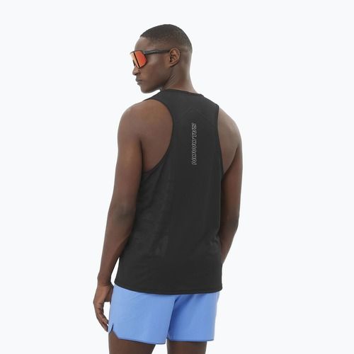 Мъжки потник за бягане Salomon Sense Aero Singlet GFX deep black