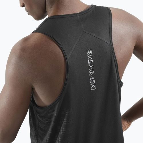 Мъжки потник за бягане Salomon Sense Aero Singlet GFX deep black