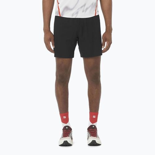 Мъжки къси панталони за бягане Salomon S/Lab Speed Spl 7" тъмно черно / огнено червено
