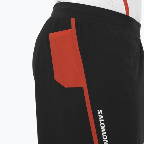 Мъжки къси панталони за бягане Salomon S/Lab Speed Spl 7" тъмно черно / огнено червено
