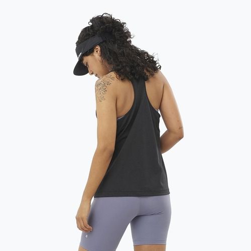 Дамски потник за бягане Salomon SHAKEout Core Tank deep black