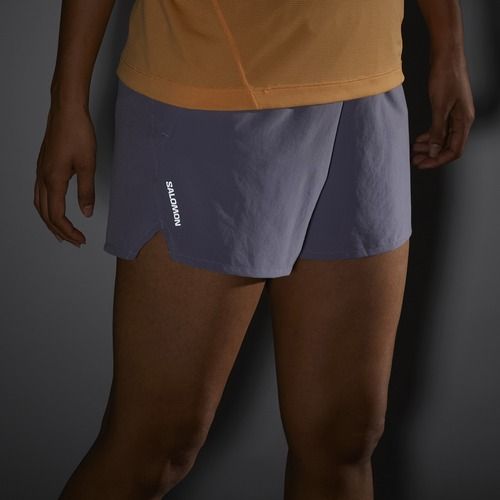 Salomon SHAKEout Core 4" дамски къси панталони за бягане blue granite