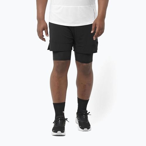Мъжки шорти за бягане Salomon Sense 2IN1 deep black