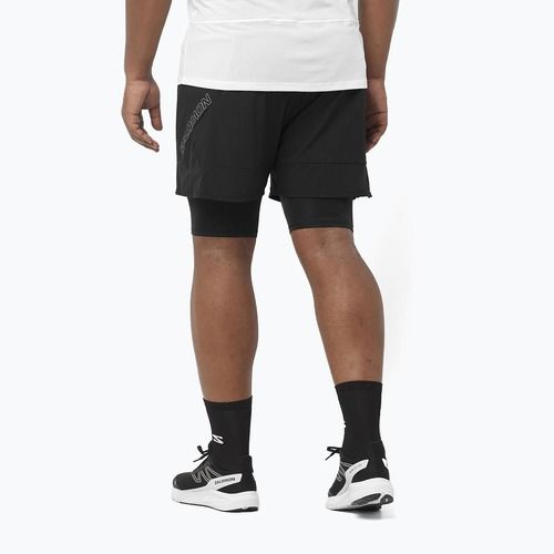 Мъжки шорти за бягане Salomon Sense 2IN1 deep black