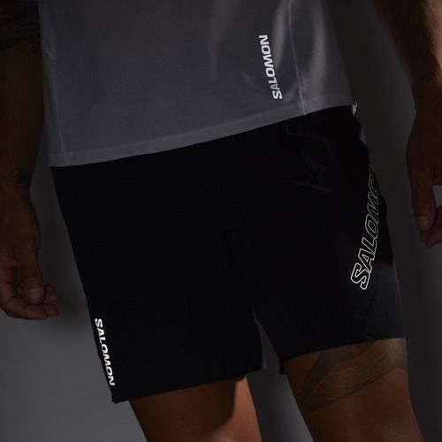 Мъжки къси панталони за бягане Salomon Sense Aero 7'' тъмно черно