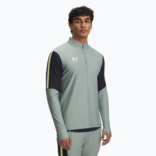 Мъжки футболен суитшърт Under Armour Challenger Pro 1/4 Zip силикаево зелено / черно / соник жълто