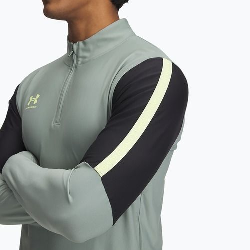 Мъжки футболен суитшърт Under Armour Challenger Pro 1/4 Zip силикаево зелено / черно / соник жълто