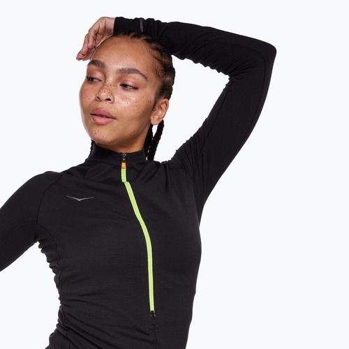 Дълъг ръкав за бягане за жени HOKA BaseZip Long Sleeve black