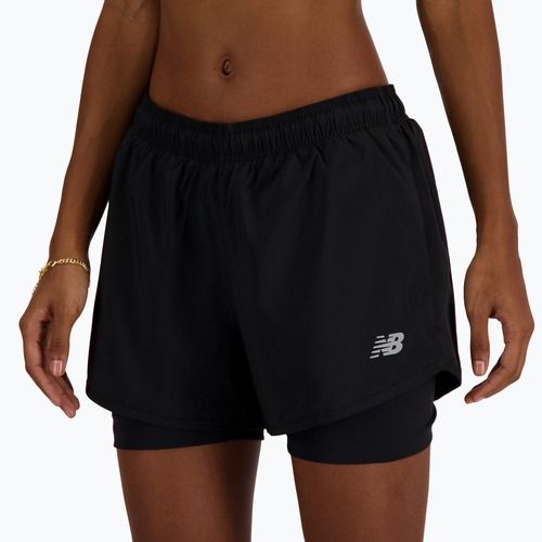 Дамски шорти за бягане New Balance Sport Essentials 2IN1 черни