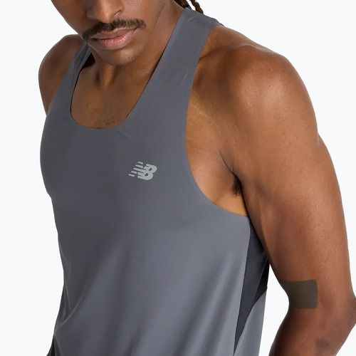 Мъжки New Balance Race Day Tank graphite горнище за бягане