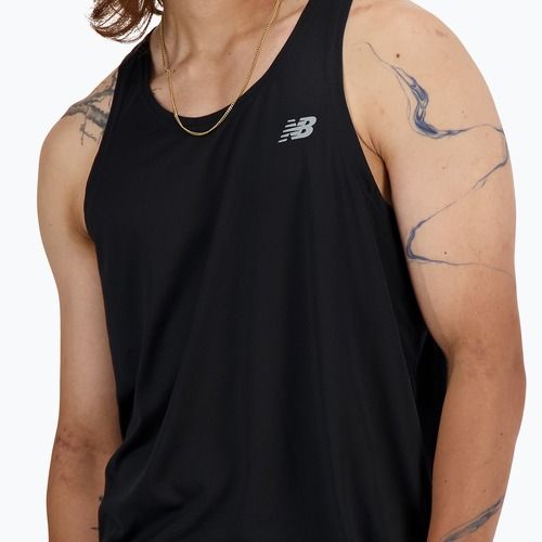 Мъжки New Balance Sport Essentials Singlet черен потник за бягане