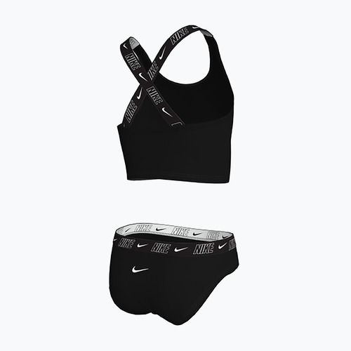 Детски бански от две части Nike Logo Tape Crossback Midkini черен