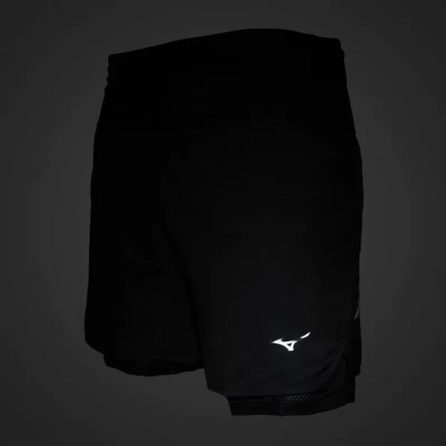 Мъжки къси панталони за бягане Mizuno Trail ER 2IN1, черни