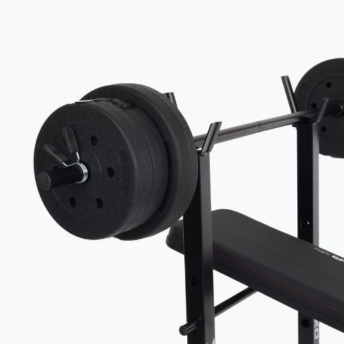 Тренировъчна пейка XTREXO BenchFit Lite със стойка и щанга черна