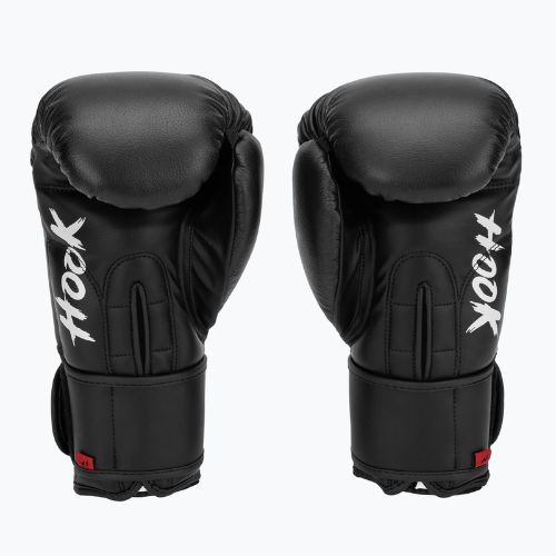 HOOK FIGHTING Готови за бой кожени боксови ръкавици черни