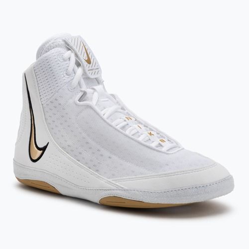 Обувки за борба Nike Inflict 4 бяло/металическо злато/фотонен прах/черно