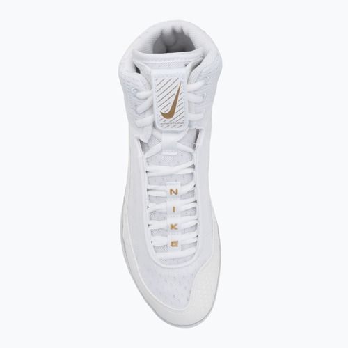 Обувки за борба Nike Inflict 4 бяло/металическо злато/фотонен прах/черно