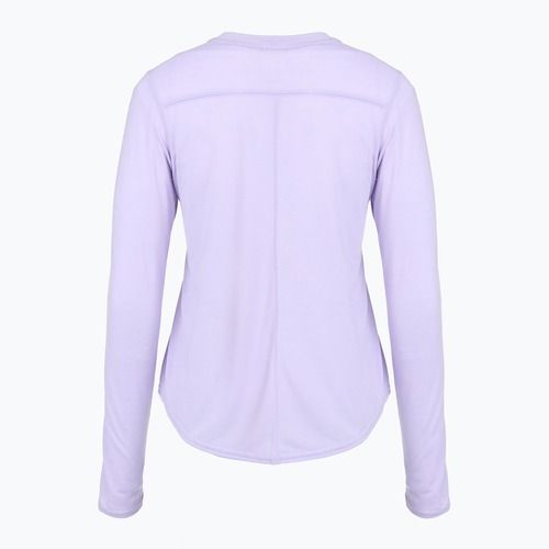 Дамска тениска за бягане Brooks Distance Graphic LS heather violet dash/stripe