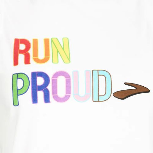 Дамска тениска за бягане Brooks Distance Graphic Tank white/rainbow/brow