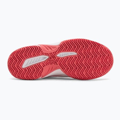 Детски обувки за тенис Mizuno Break Shot 5 Jr CC white/blue granite/calypso coral