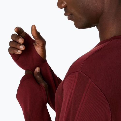 Мъжки ASICS Road Seamless LS тъмночервен планета за бягане с дълъг ръкав