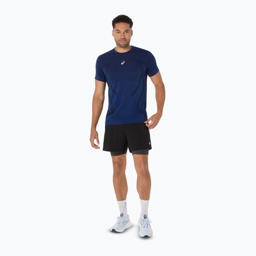 Мъжка тениска за бягане ASICS Road Seamless illusion blue/glow yellow