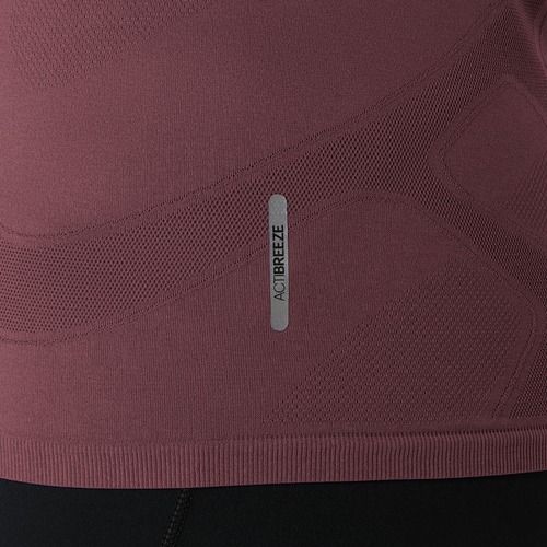 Дамски ASICS Road Seamless LS тъмна касис/портокалово бягане с дълъг ръкав