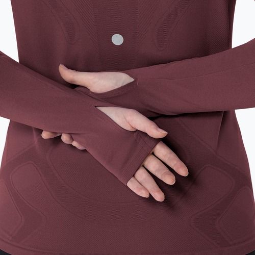 Дамски ASICS Road Seamless LS тъмна касис/портокалово бягане с дълъг ръкав