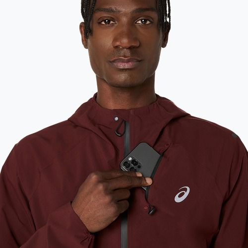 Мъжко яке за бягане ASICS Metarun Waterproof dark red planet