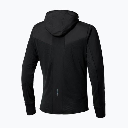 Мъжко яке за бягане Mizuno Warmalite Hybrid с качулка и цип черно