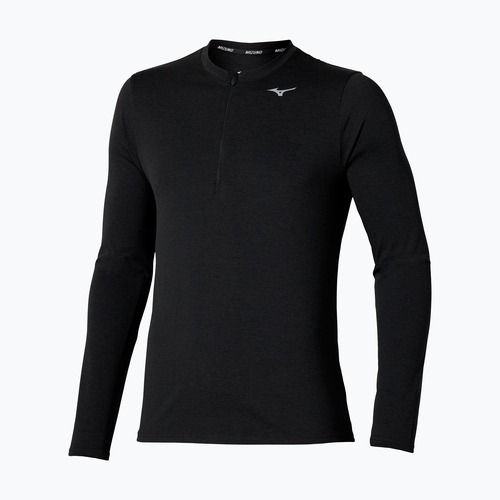 Мъжки тичащи блузи с дълъг ръкав Mizuno Core Impulse Half Zip Tee black