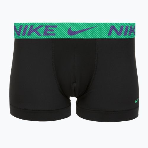 Мъжки боксерки Nike Dri-Fit Essential Micro Trunk 3 чифта black green shock/wild violet/black text wb