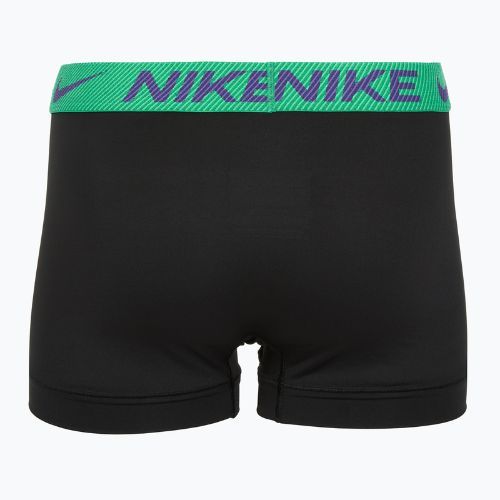 Мъжки боксерки Nike Dri-Fit Essential Micro Trunk 3 чифта black green shock/wild violet/black text wb